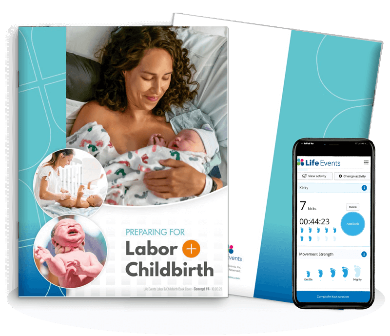 Preparing for Labor+Childbirth book and app image